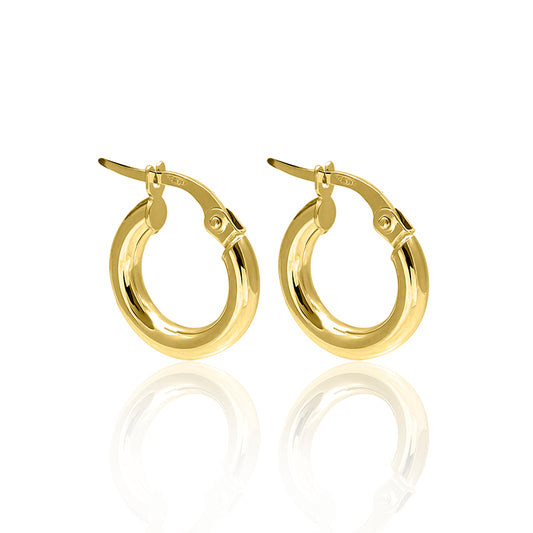 18k Yellow Gold Hoop Earrings 10mm