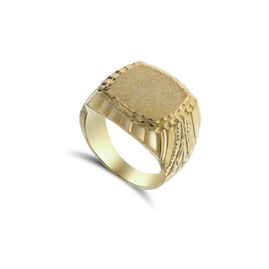 Sello Cuadrado para Caballero en Oro Amarillo 18K