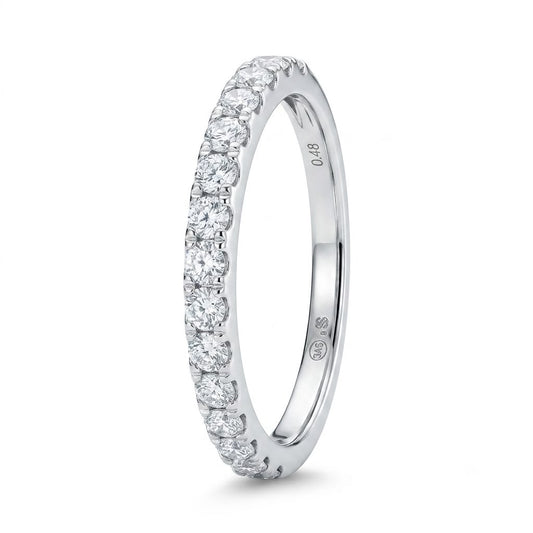 ALIANZA ORO BLANCO 18KT CON DIAMANTE 0.52