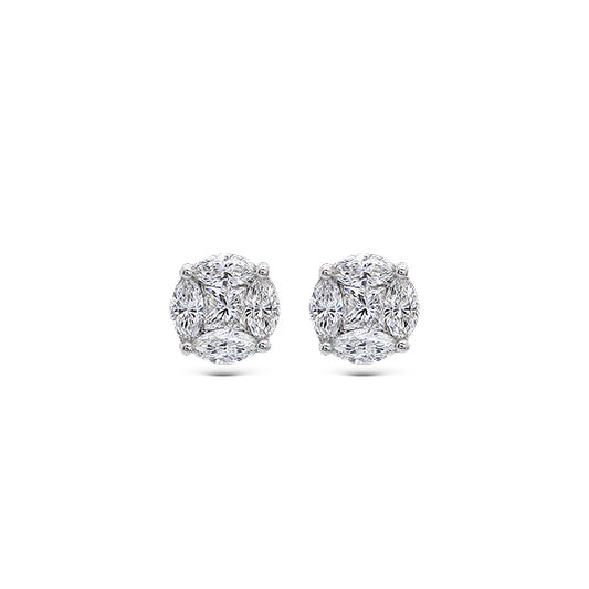 Anora Small Diamond Earrings 18K White Gold