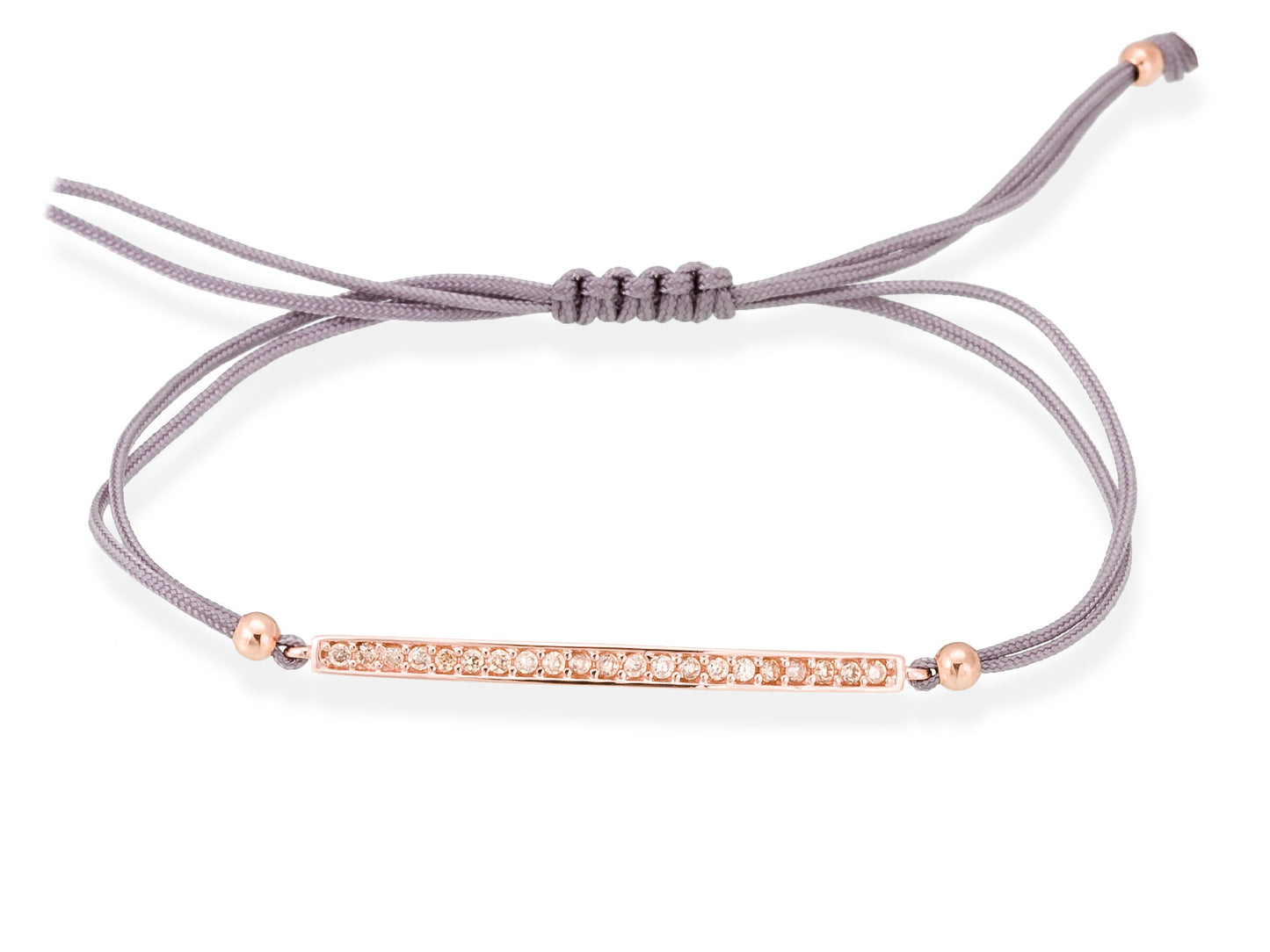 Pulsera SUITE coñac en plata rosa