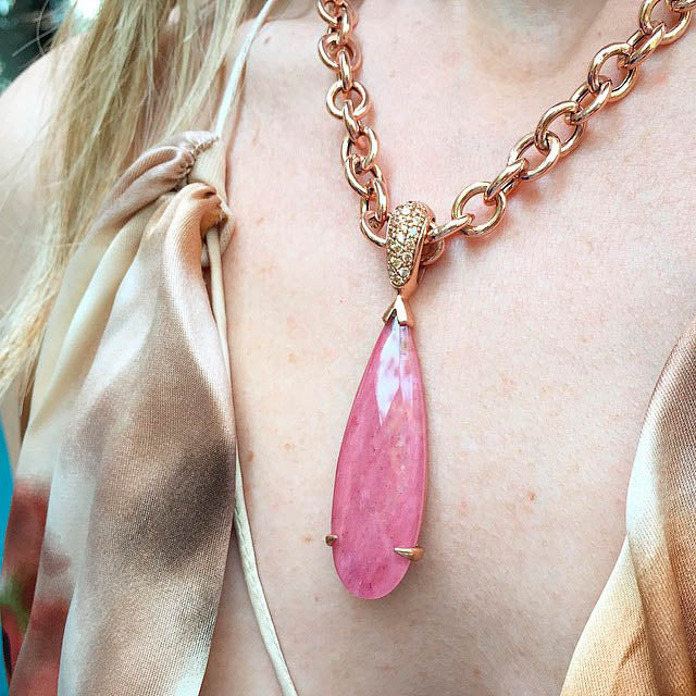 Colgante AMAZON Rojo en plata Rosa