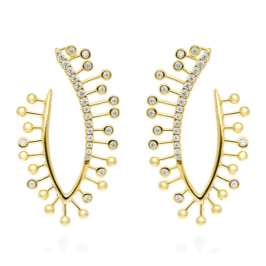 Champagne XL earrings in golden silver