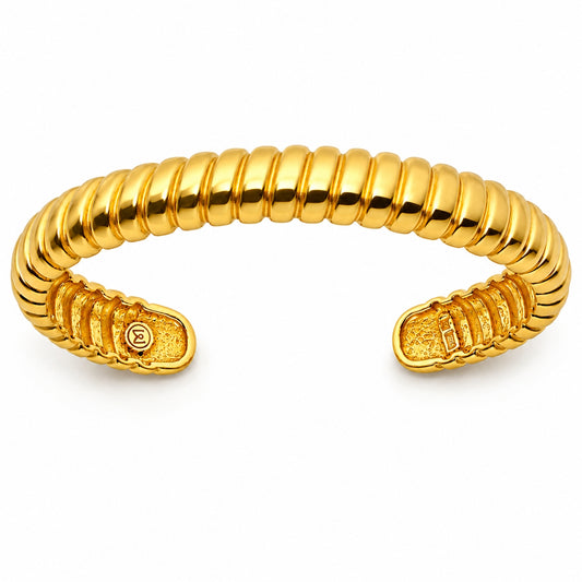 Pulsera de plata de primera ley (925) chapada en oro amarillo de 18kt. (medida de muñeca: 17-19 cm.)