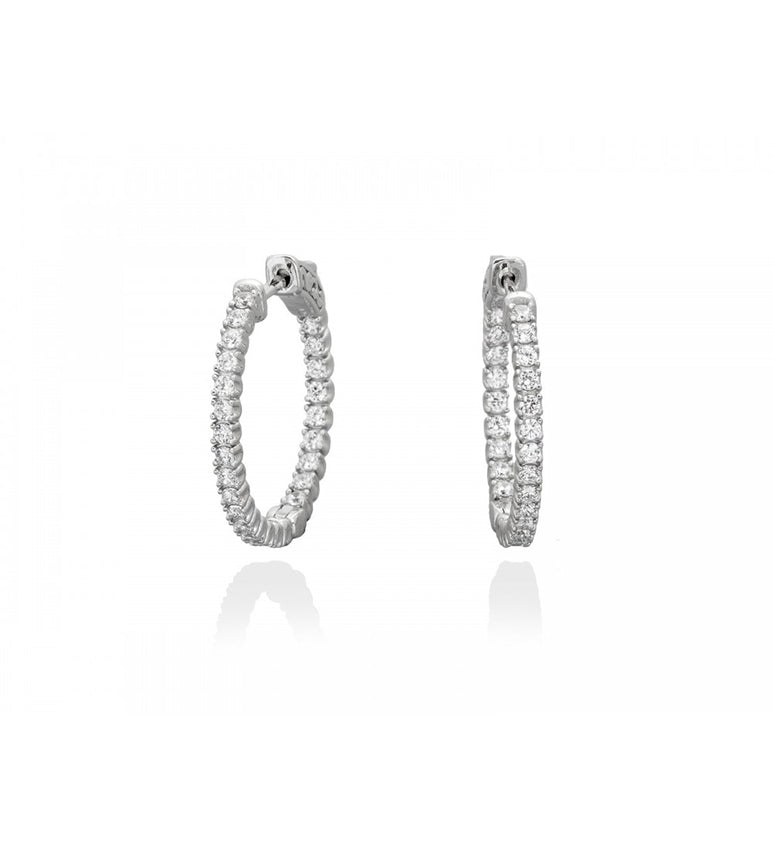 Pendientes GENEVE Blanco en plata