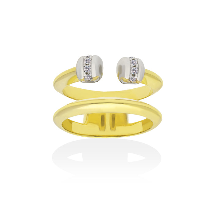 Link ring in golden silver Marina Garcia