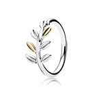 Pandora Laurel Leaves Ring Silver and Gold