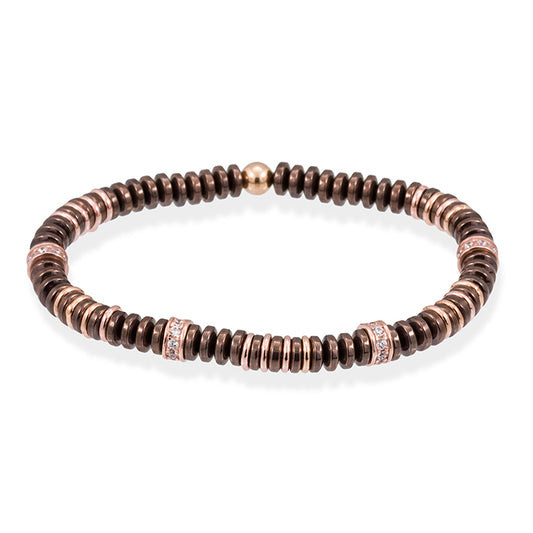 Pulsera MATT Marrón en plata rosa Marina Garcia