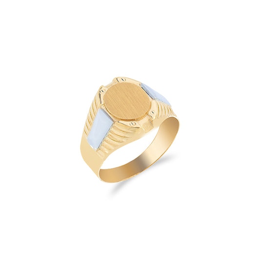 BICOLOR Men's Stamp in 18K Gold