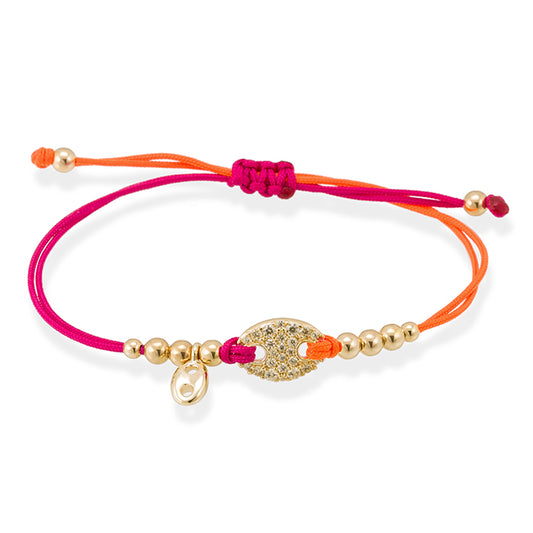 Pulsera de calabrote con pavé de circonitas