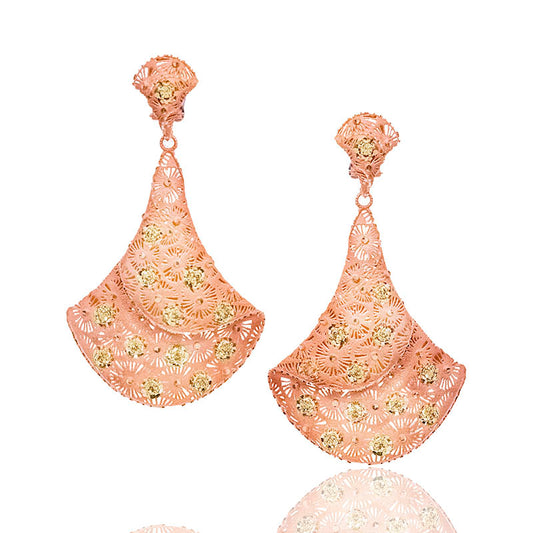 De Paoli Rose Gold Flamenco Collection Earrings