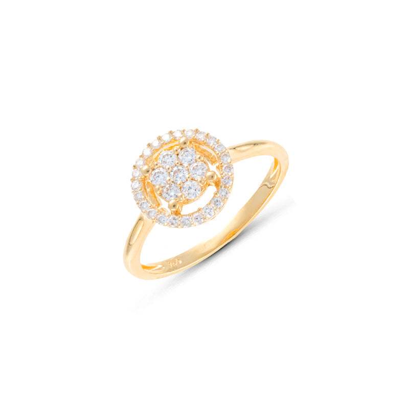Anillo  AVANT Flor con Orla Diamantes Oro 18K