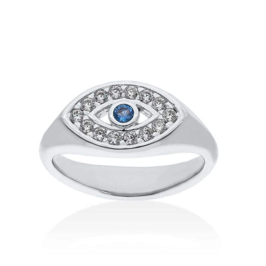 Anillo Chiquito ojo en plata-Marina Garcia