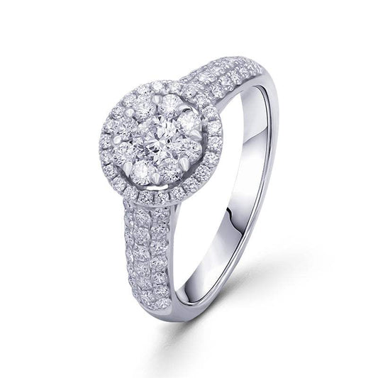 Anillo Harmony con Diamantes en Oro Blanco 18K
