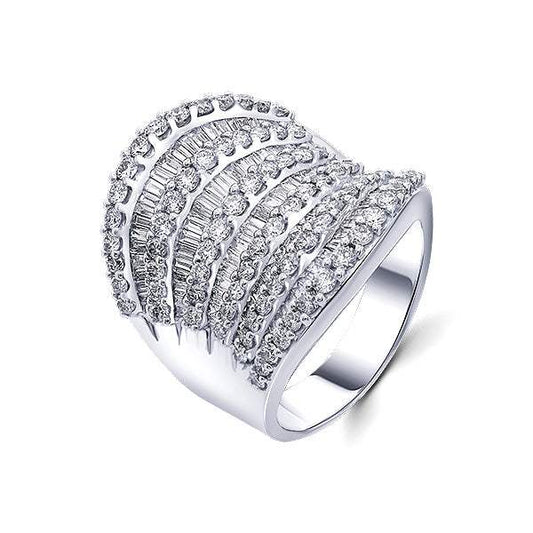 Anillo Lucía en Oro Blanco 18K con Diamantes