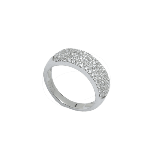 Pavé Diamond Ring in 18K White Gold
