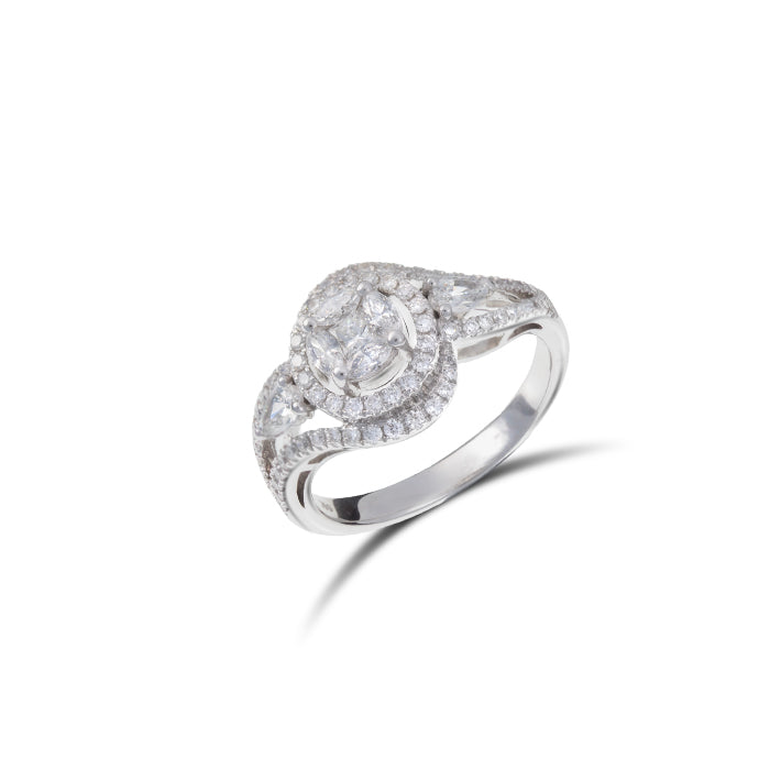 Anillo Selene Oro Blanco 18K Diamantes