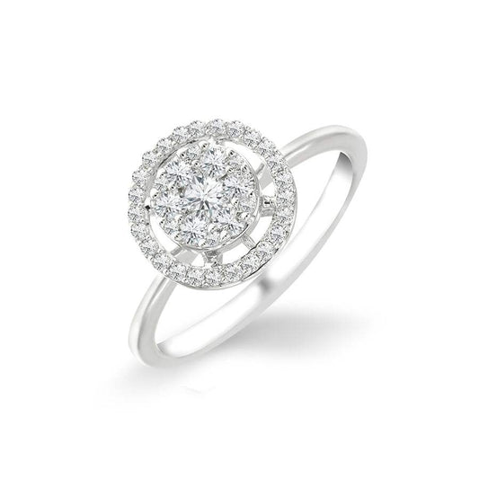 Anillo Starlite con Orla Diamantes- Oro Blanco 18K