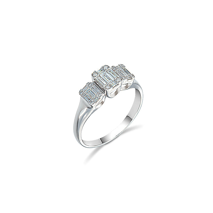Anillo Vienna Glamour en Oro Blanco 18K Diamantes