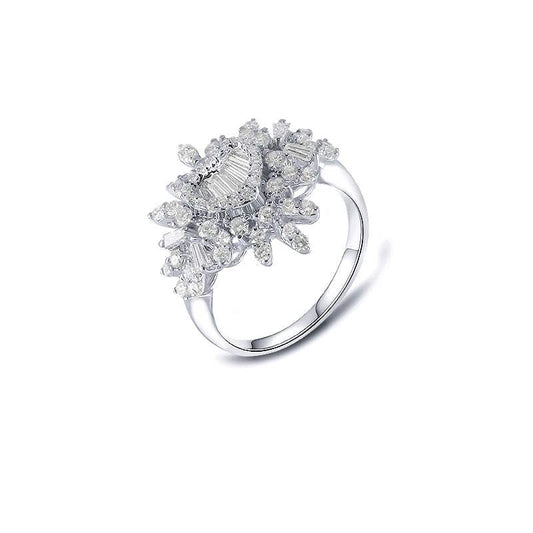 Anillo Vintage Corazón con Diamantes en Oro Blanco