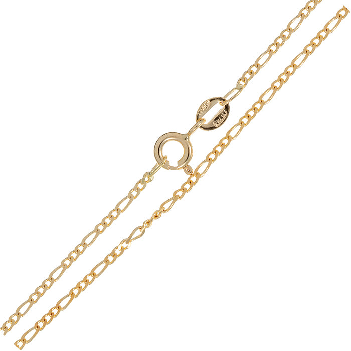 Cadena FIGARO fino oro amarillo 45cms