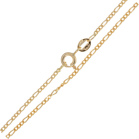 Cadena FIGARO fino oro amarillo 45cms