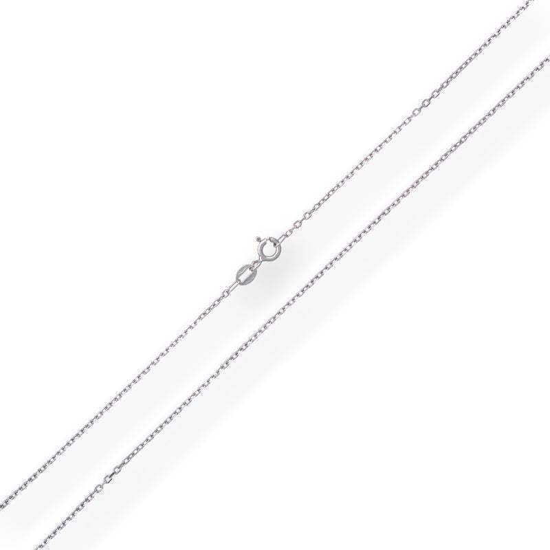 Cadena Oro Blanco 18KT 40cm Eslabón Fina Forzada