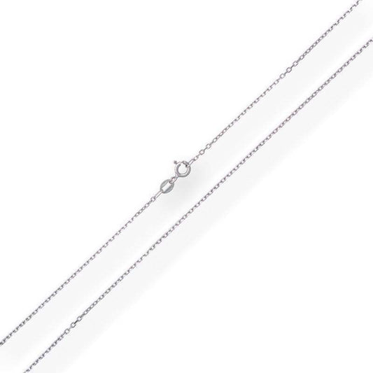 Cadena Oro Blanco 18KT 40cm Eslabón Fina Forzada