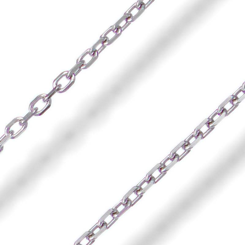 Cadena Oro Blanco 18KT 50cm Eslabón Fina Forzada