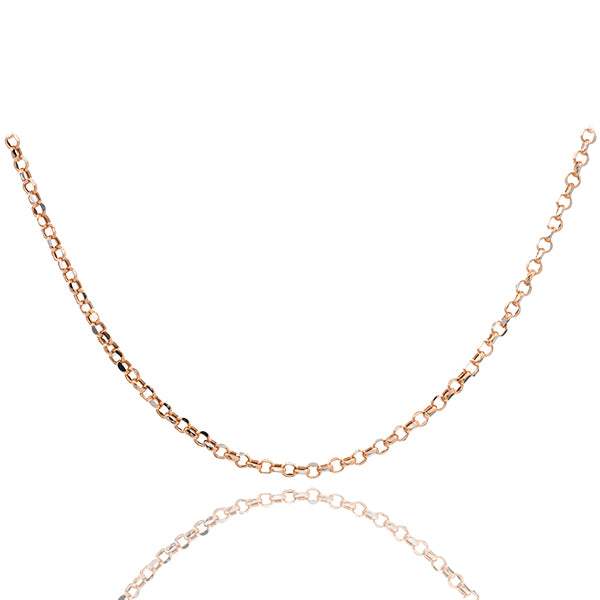 Cadena Rolo 2mm Oro Rosa y Blanco 18K