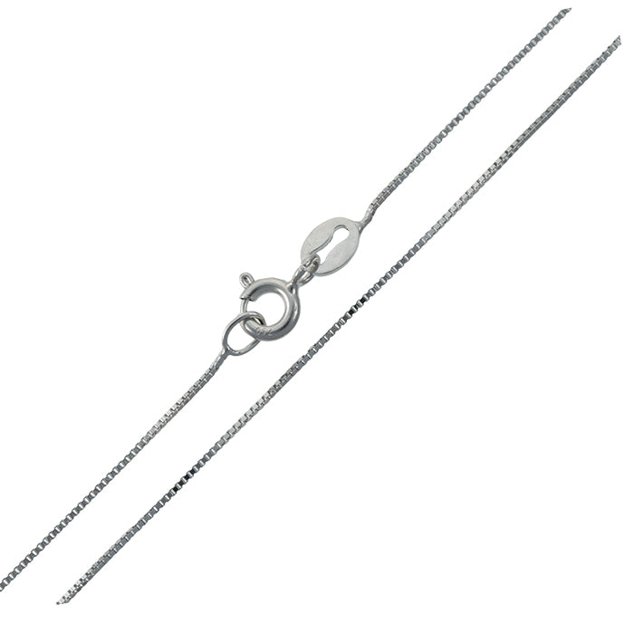 Cadena Veneciana Fina 40 cm en Oro Blanco 18K