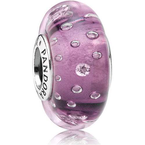 Charm Burbujas de Cristal Murano Morado Pandora