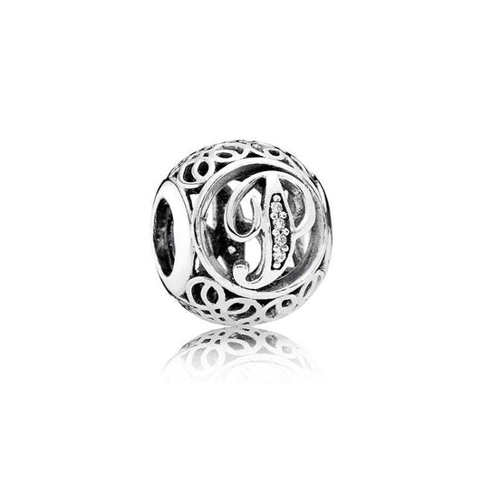 Charm Plata Circonita Letra P - 791860CZ -Pandora