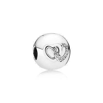 Clip Pandora Corazones Enlazados en Plata