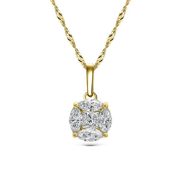 Colgante Anora Grande Diamantes Oro Amarillo 18K