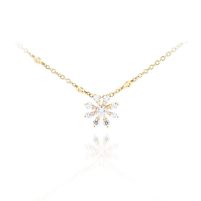 Colgante Copo de Nieve-Oro Amarillo 18k- Diamantes