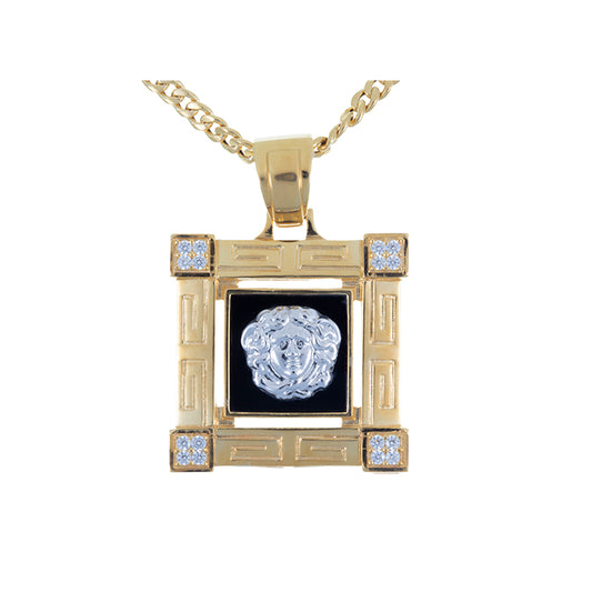 Colgante Cuadrado de Ónix Versace en Oro 18k