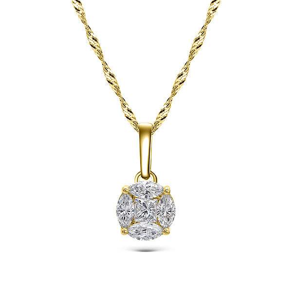 Colgante Mediano Anora Diamantes Oro Amarillo 18K
