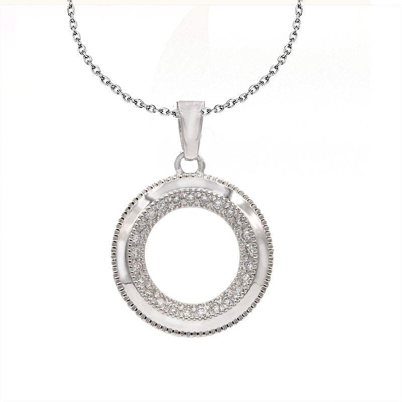 Colgante Mediano Circulo De La Vida en Oro Blanco
