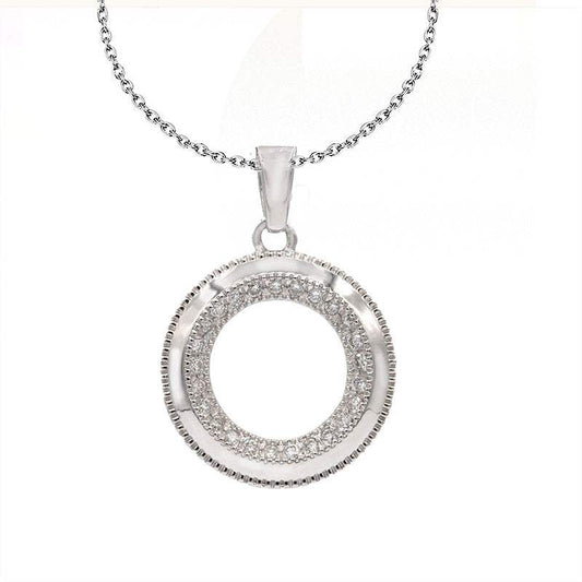 Colgante Mediano Circulo De La Vida en Oro Blanco