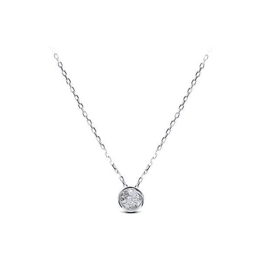 Colgante Pequeño 7 Diamantes en Chatón Oro Blanco