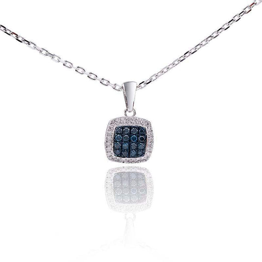 Colgante de Diamantes Azules y Blancos en Oro 18K