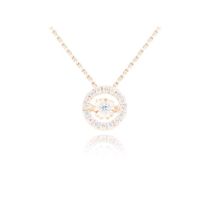 Colgante de Oro Rosa 18k con Diamantes