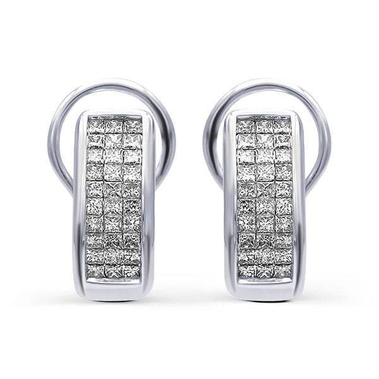 Criollas Oro Blanco 18k  Diamantes Princesa
