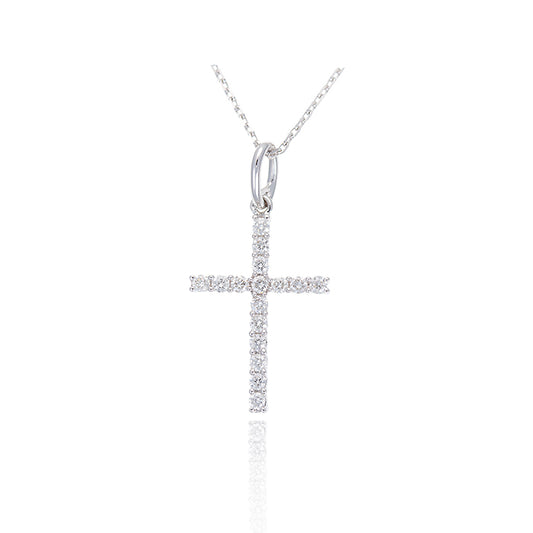 Cruz Radiante cruz de diamantes en oro blanco