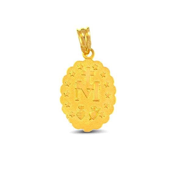 Medalla Virgen Milagrosa Mediano Oro Amarillo 18k reversible