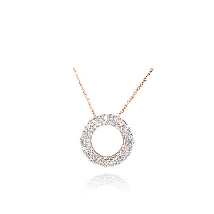 Mini Circle of Life en Oro Rosa 18k con Diamantes