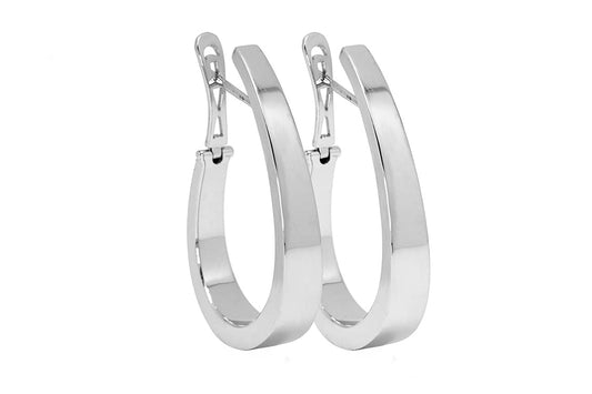 18K White Gold IBIS Hoop Earrings