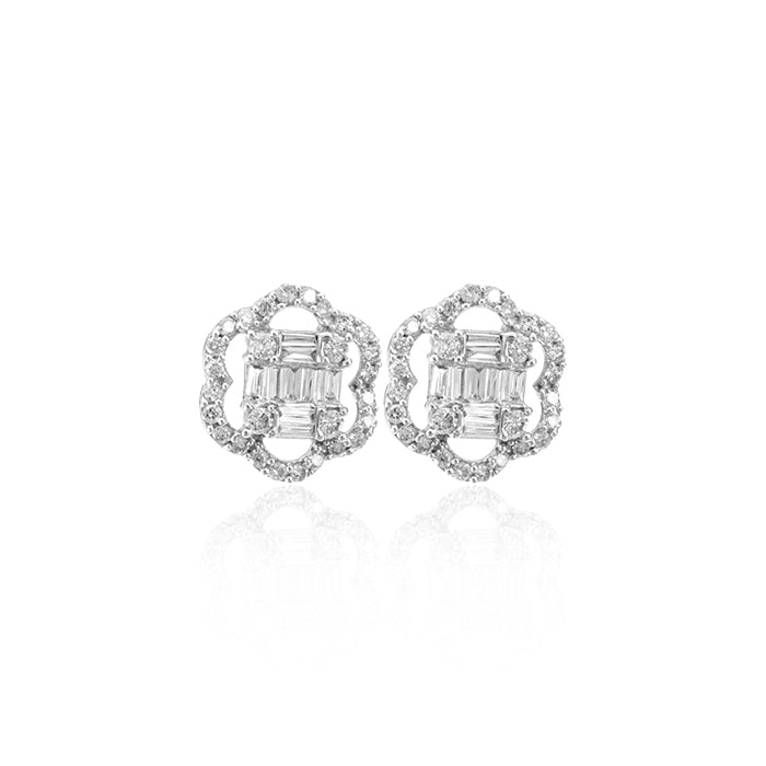Pendientes Aurora Luxe en Oro Blanco 18K