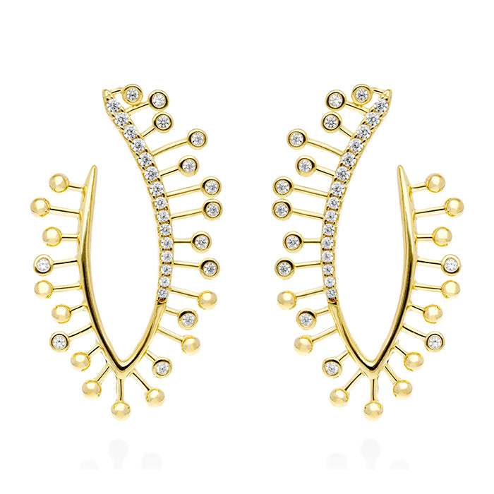 Pendientes Champagne XL  en plata dorada marina garcia